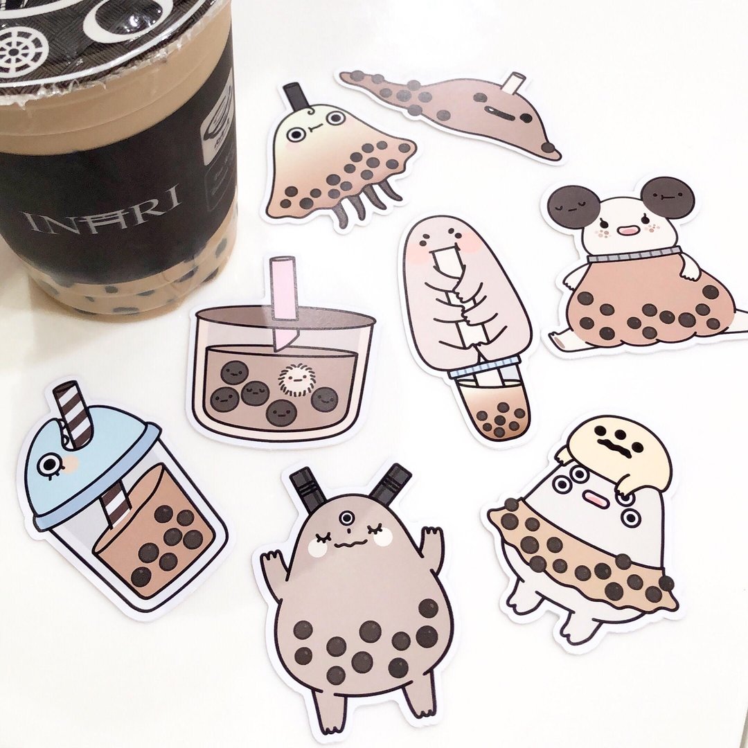The Bubble Tea Craze! 贴纸包 - 贴纸 - 纸 多色
