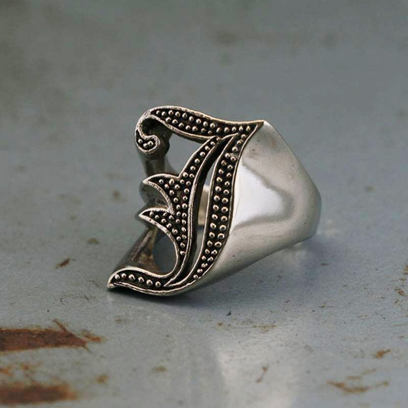 字母戒指英文银色肉刻字戒指 - 戒指 - 其他金属 银色