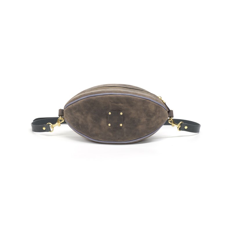 DIY材料包 橄榄球造型滚边侧背包 M1-052 - 皮件 - 真皮 灰色