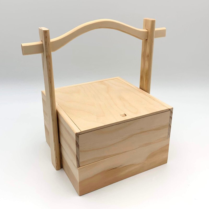 提篮收纳盒(2层) - 收纳用品 - 木头 卡其色