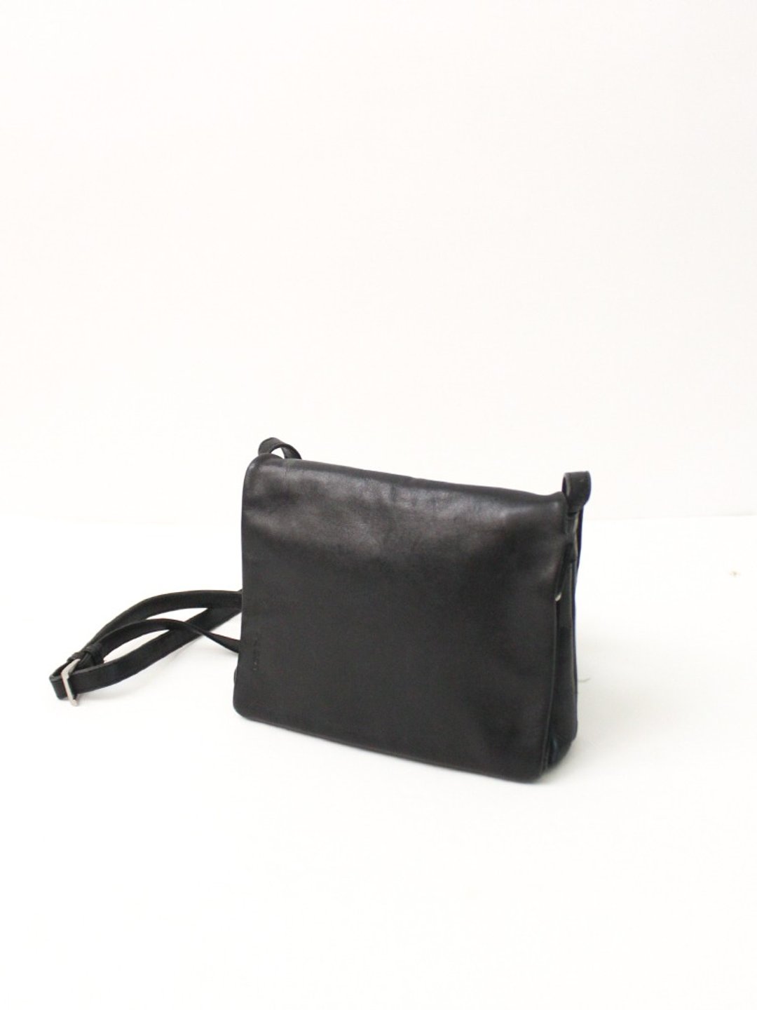 复古真皮欧洲黑色简约斜背包侧背包古董包 European Vintage Bag - 侧背包/斜挎包 - 真皮 黑色
