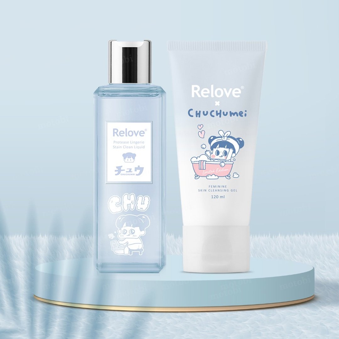 Relove x 啾啾妹联名私密内外洁净组 (私密清洁+私密衣物手洗精) - 私密护理 - 其他材质 蓝色
