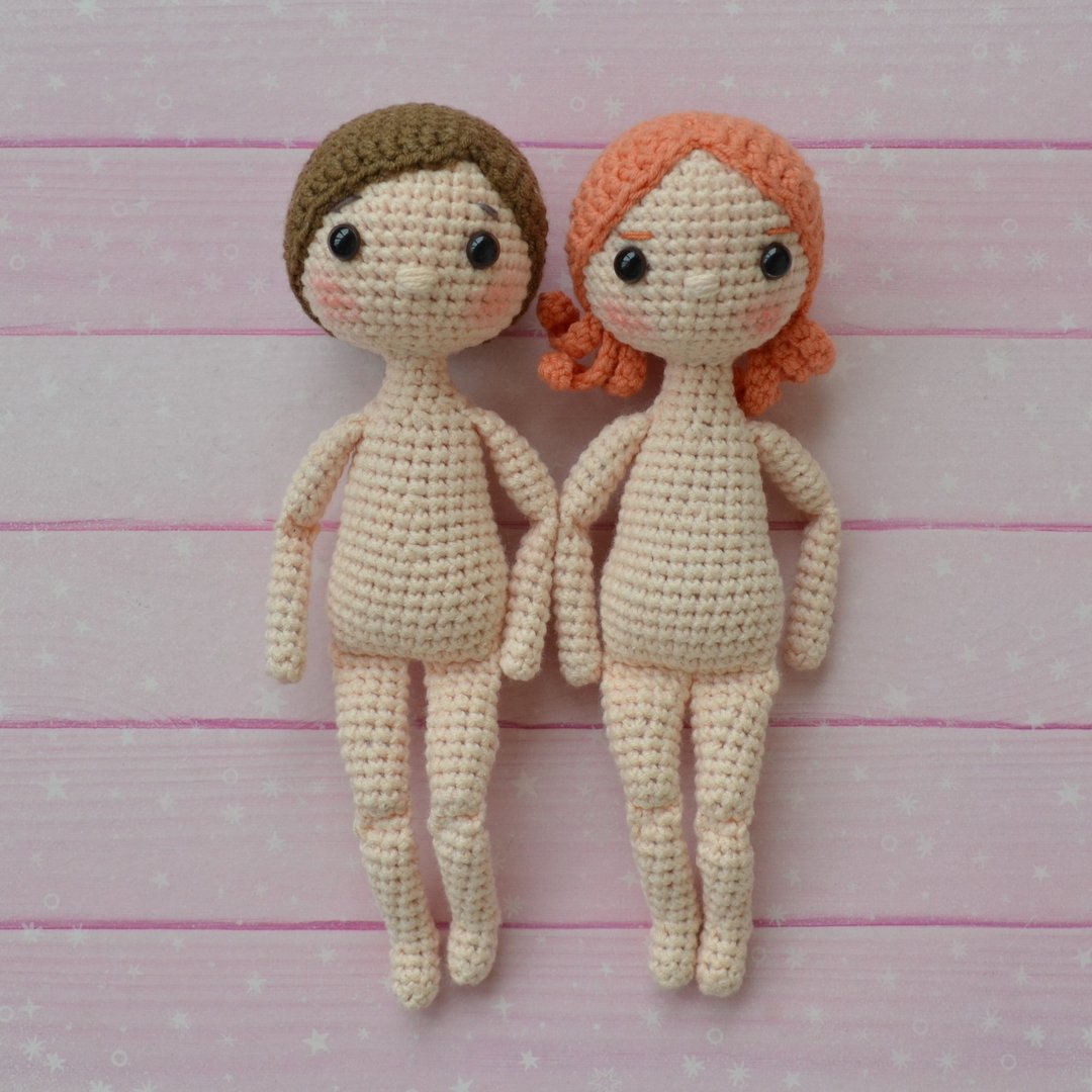 PATTERN Crochet Play Dolls, Amigurumi dolls tutorials, Stuffed Amigurumi dolls - 编织/刺绣/羊毛毡/裁缝 - 其他材质 粉红色