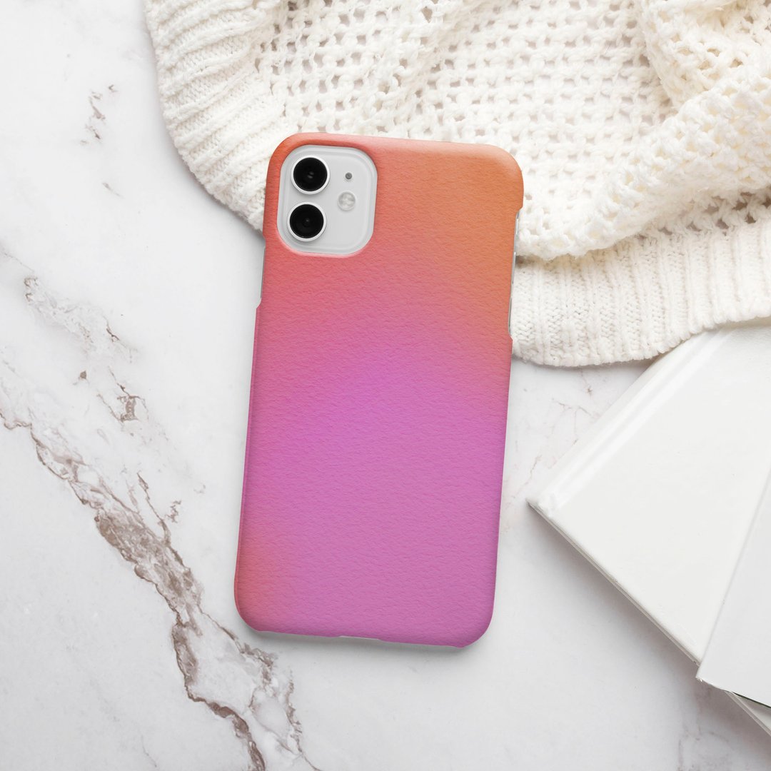 客制手机壳 iPhone 14 13 Pro Matte 抽象夏季水彩 20 7 橙色粉红 - 手机壳/手机套 - 塑料 多色