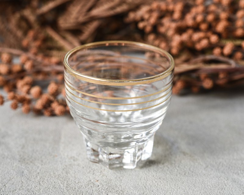 法国 金圈shot玻璃星芒小酒杯 - 酒杯/酒器 - 玻璃 