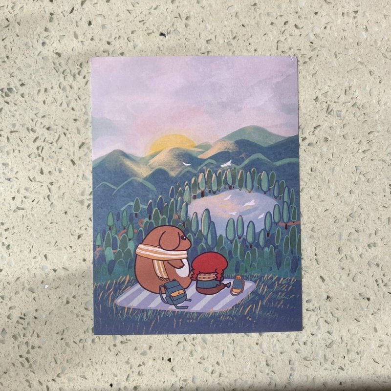 RED和可妮清晨风景明信片 - 卡片/明信片 - 纸 绿色