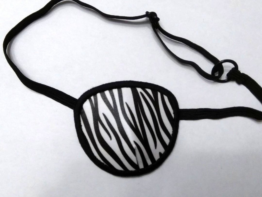 Adult unisex eye patch zebra animalistic.Strabismus and lazy eye, after surgery - 其他 - 棉 灰色