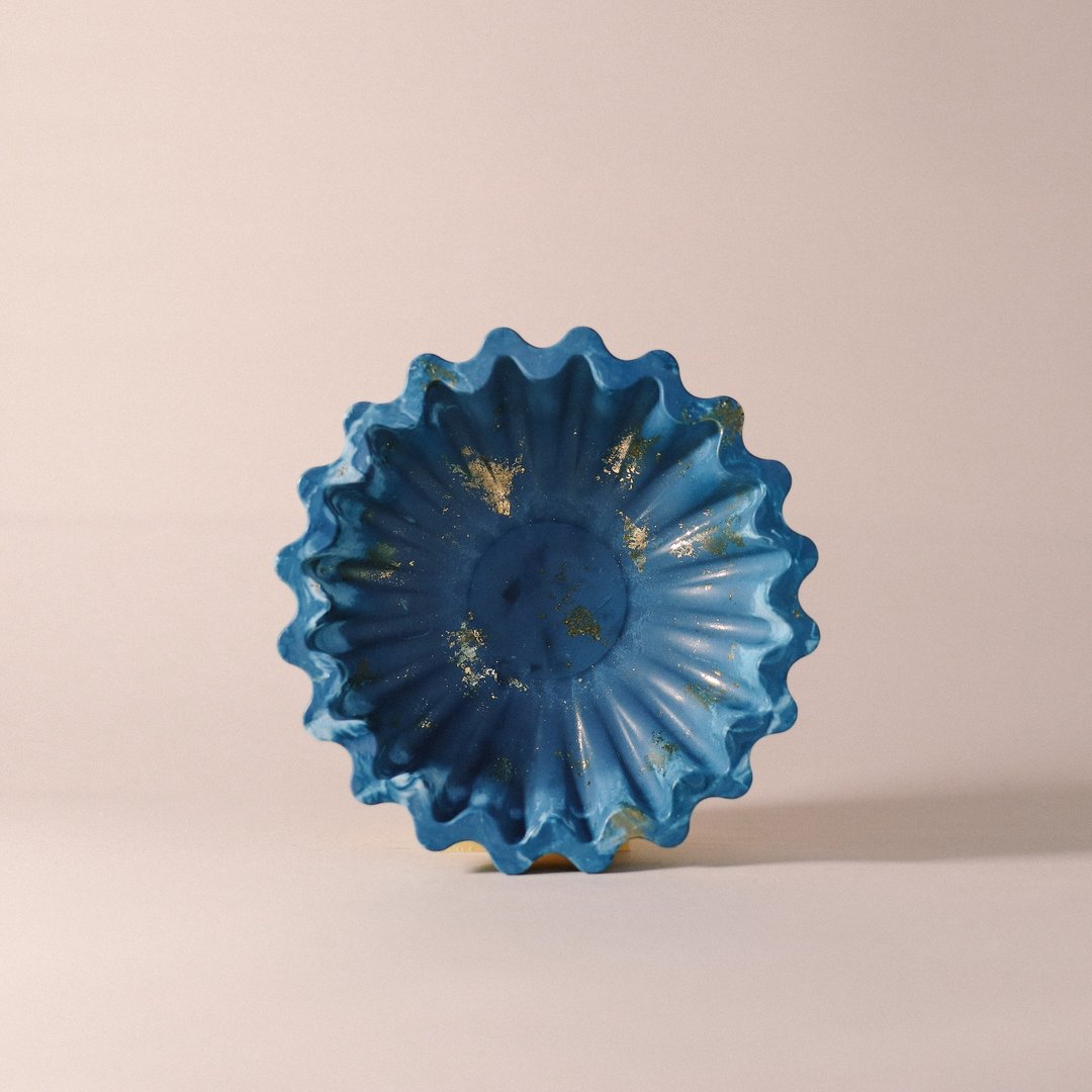 环保永续材/金箔大理石收纳盘- 海光波纹 - 收纳用品 - 环保材料 蓝色