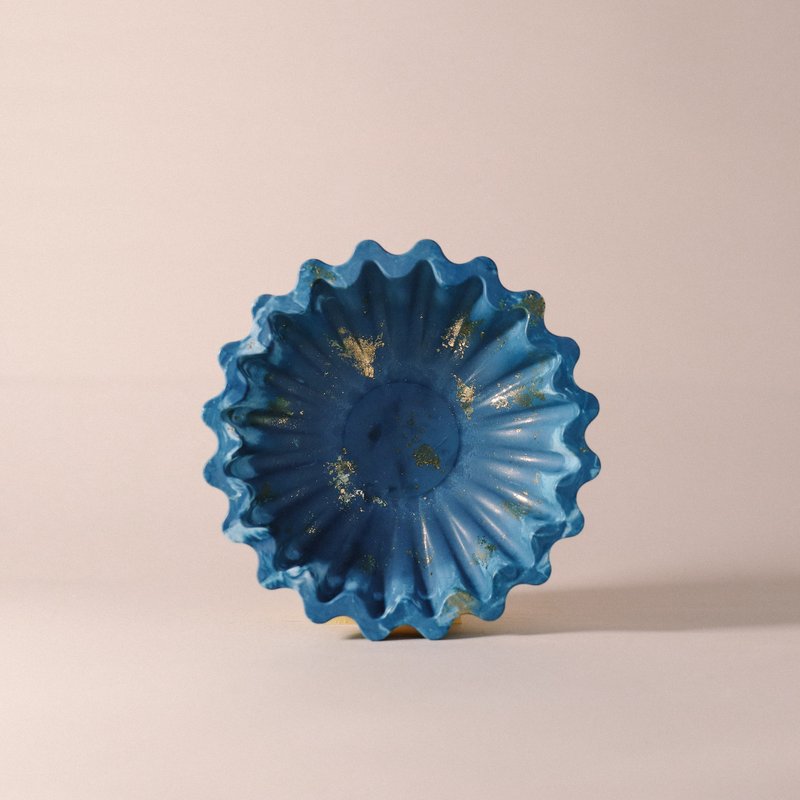 环保永续材/金箔大理石收纳盘- 海光波纹 - 收纳用品 - 环保材料 蓝色