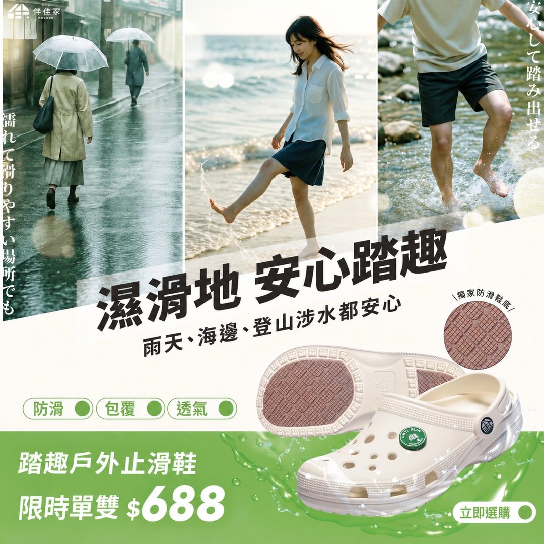 伴佳家 踏趣户外止滑鞋 - 女款休闲鞋 - 其他材质 
