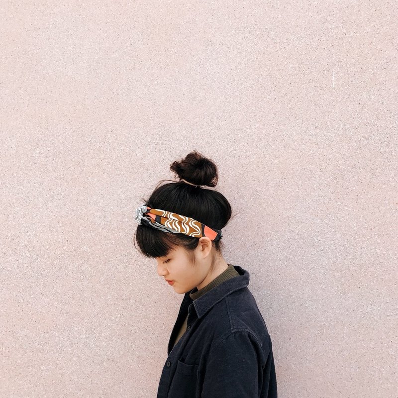 喜上梢  绑带式 松紧窄版/手工发带 - 发带/发箍 - 棉．麻 