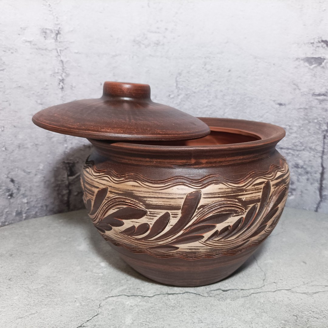 陶器砂锅手工红粘土烹饪锅砂锅带盖砂锅 - 锅具/烤盘 - 粘土 