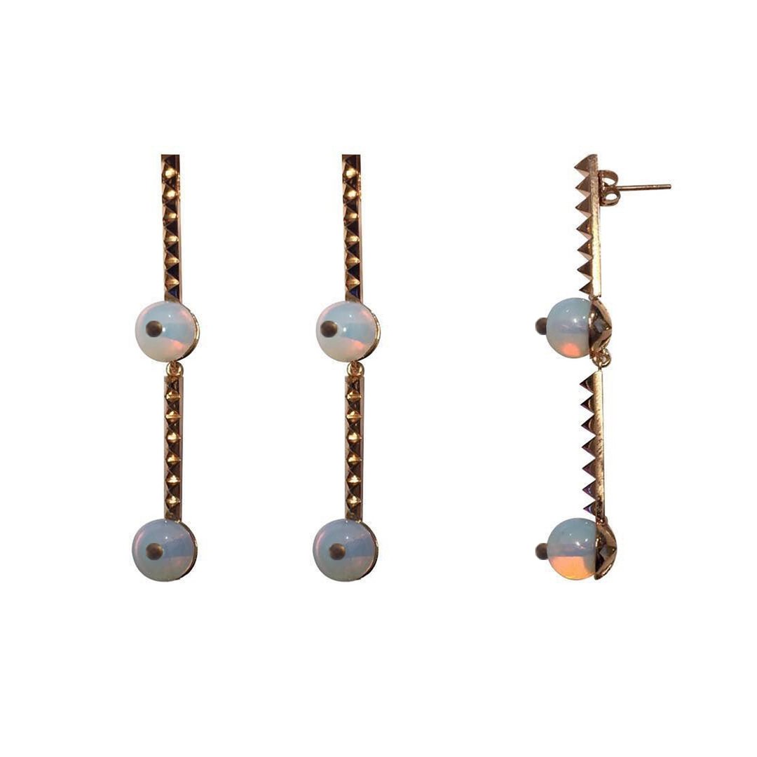 Moroc : Earrings - 耳环/耳夹 - 纯银 粉红色