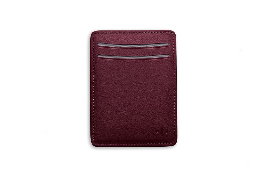 KAS Cardholder Wallet in Burgundy - 皮夹/钱包 - 真皮 红色