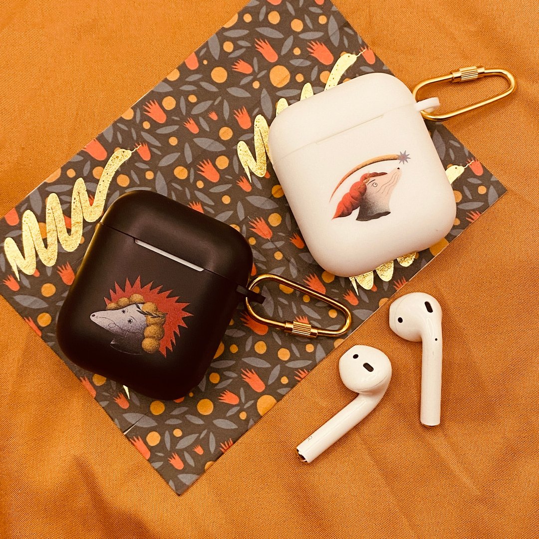 AirPods 耳机保护套 | AirPods1/2/Pro | 黑白两款 - 耳机收纳 - 塑料 橘色