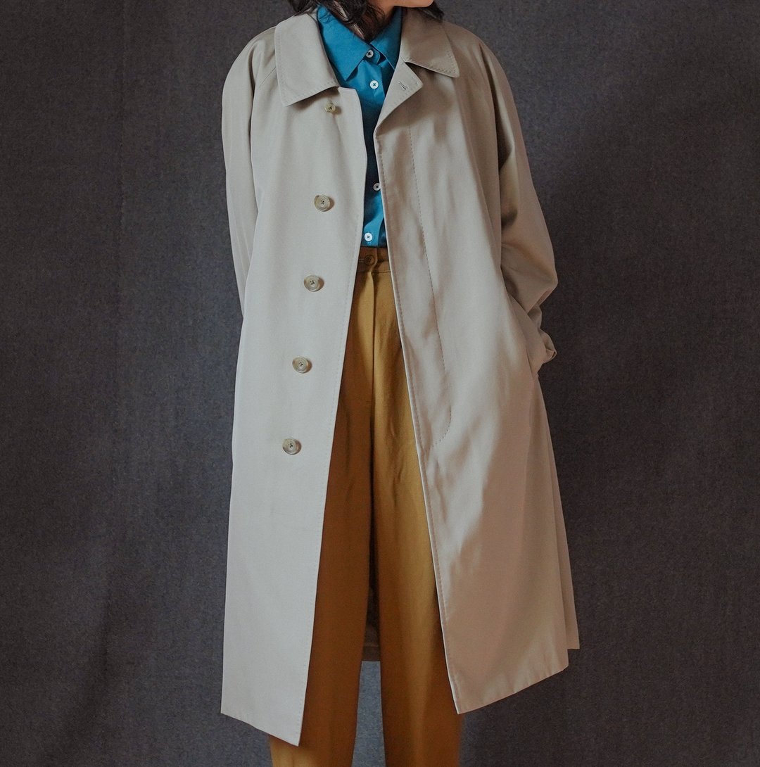 DAKS 斜纹卡其风衣大衣冬天穿搭 vintage母亲节 - 女装休闲/机能外套 - 其他人造纤维 卡其色