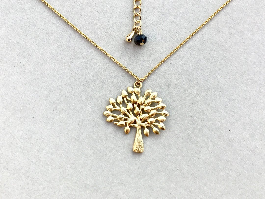 Sapphire necklace [Adam and Eve] - 项链 - 半宝石 金色