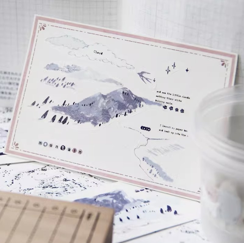 夜与河影 PET 和纸胶带 台灣製 10米卷 - 纸胶带 - 其他材质 多色