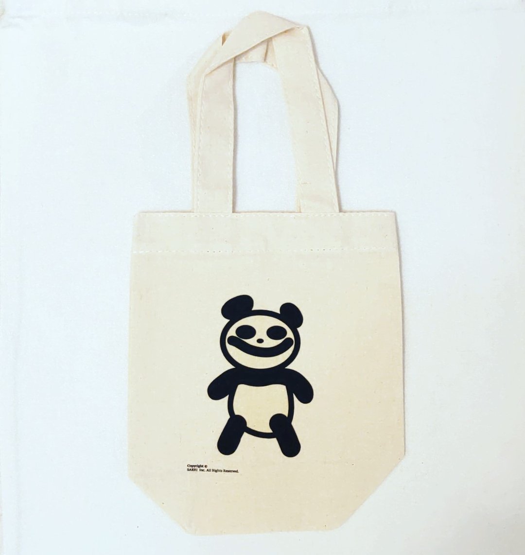 饮料袋 小熊猫 帆布袋 束口袋 托特包 环保袋 交换礼物 - 手提包/手提袋 - 棉．麻 白色