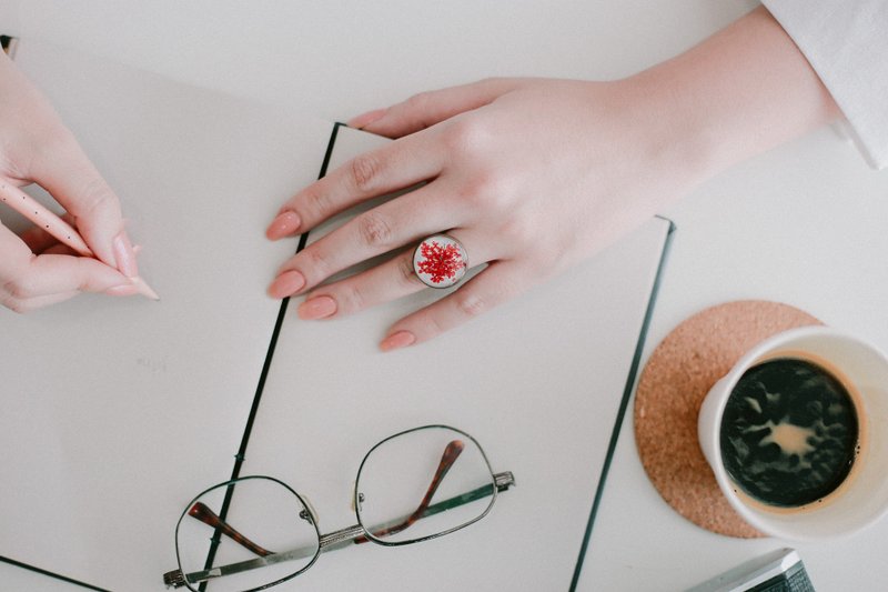 产品名称大阿米芹(红色) - 戒指 - 植物．花 红色