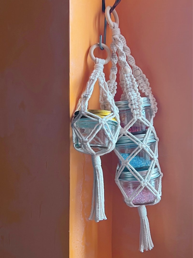 【Net】多用途挂袋 置物袋 定制化 - 收纳用品 - 棉．麻 白色