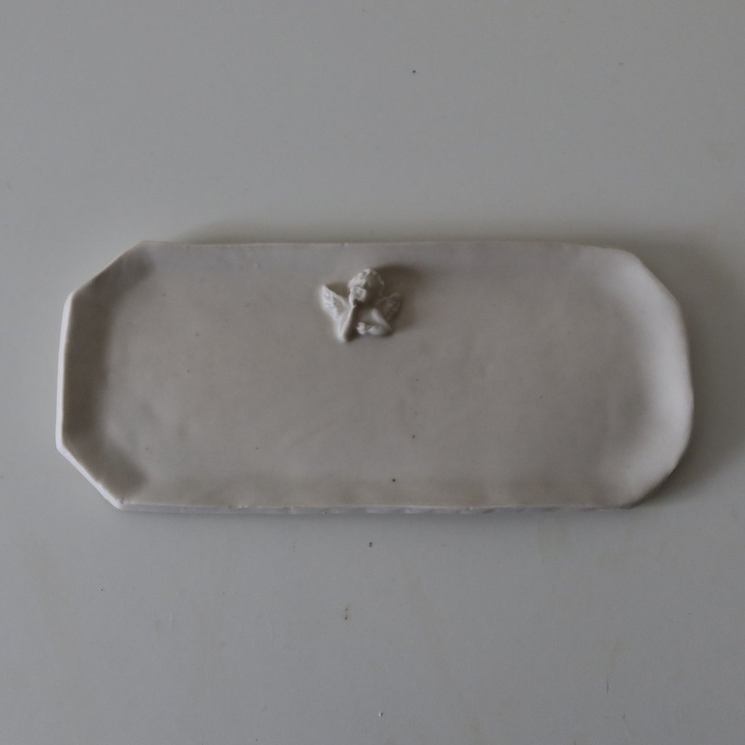 手工陶瓷 小天使 手工陶盘 饰品盘 - 摆饰 - 陶 
