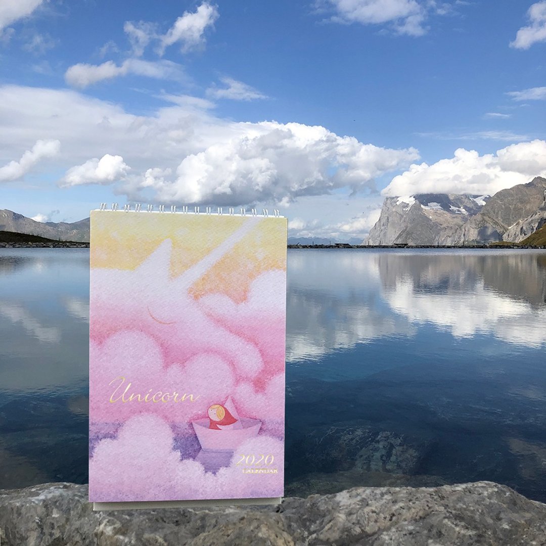 2020水彩风年历/桌历/月历－水中的独角兽 - 年历/台历 - 纸 多色