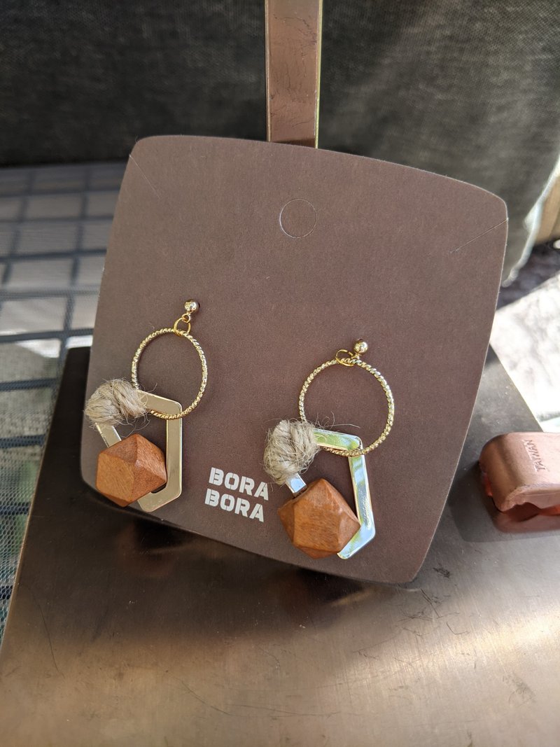 耳环耳针定制化圣诞交换礼物 - 耳环/耳夹 - 其他金属 咖啡色