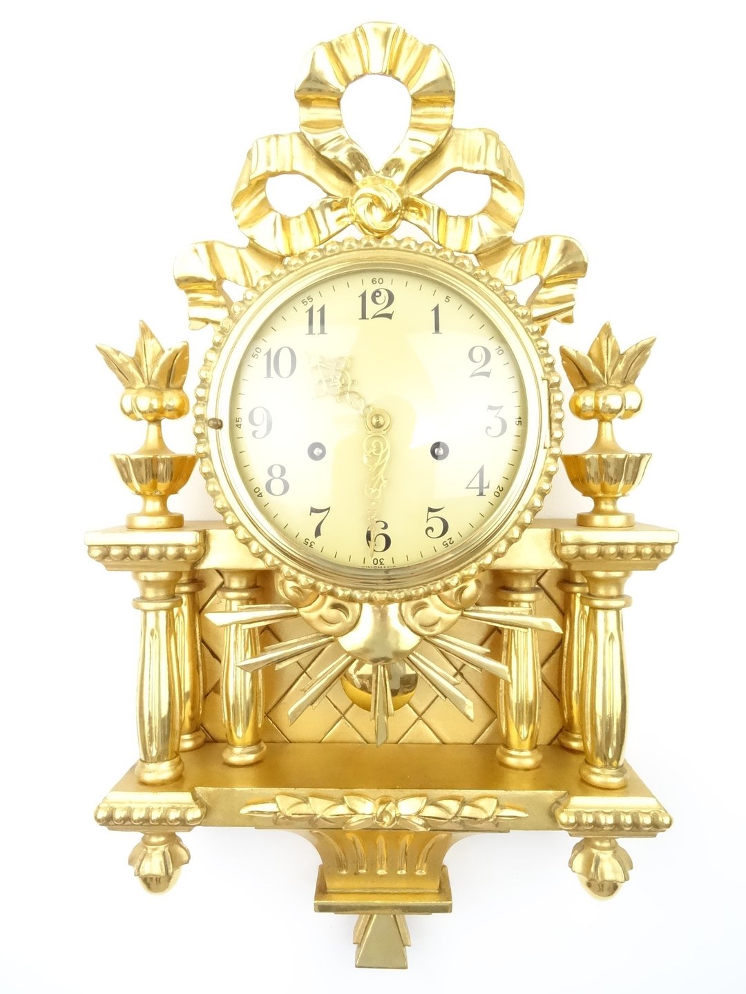Swedish WESTERSTRAND Vintage Gustavian Antique Wall Clock Mid Century (Mora era) - 时钟/闹钟 - 木头 金色