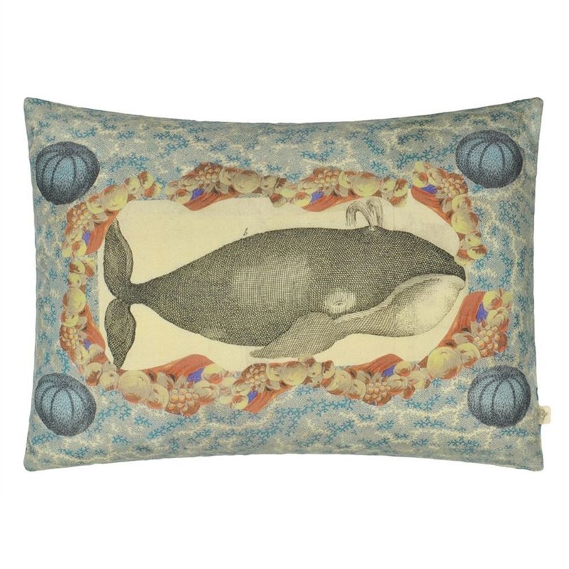 英国 抱枕/靠枕 Blue Coral Delft - 60x45cm - 枕头/抱枕 - 棉．麻 蓝色