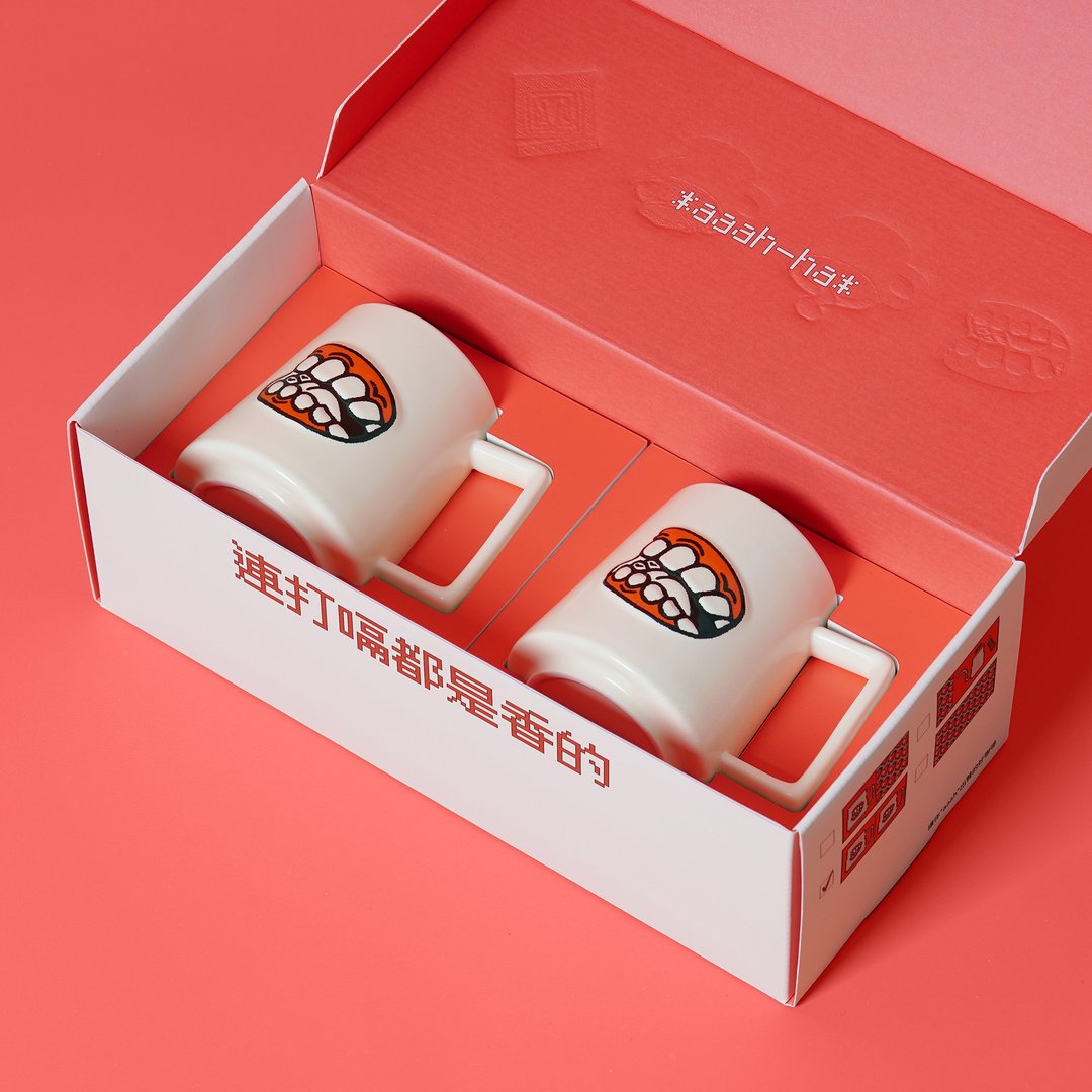 小礼盒-2杯 aaah咖啡 - 其他杯子 - 陶 白色