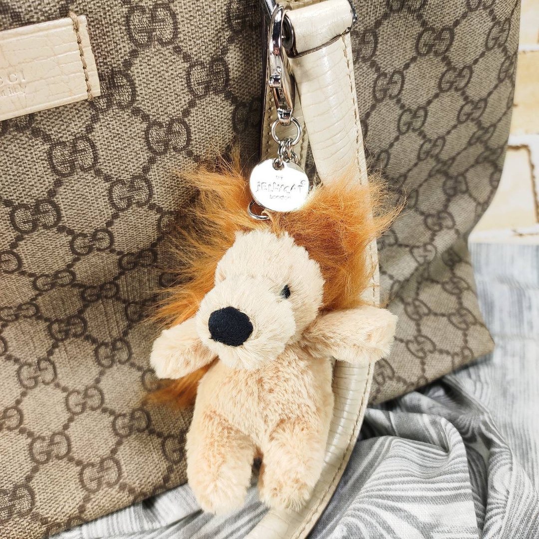 Jellycat 钥匙圈/吊饰 Bashful Lion 狮子王 约8厘米 - 吊饰 - 聚酯纤维 金色