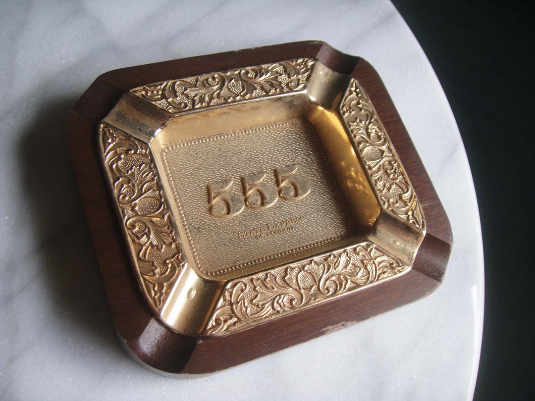 【老时光 OLD-TIME】早期二手555菸灰缸(金属+木座) - 收纳用品 - 其他材质 