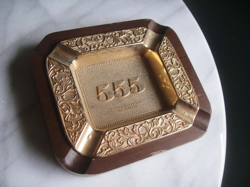 【老时光 OLD-TIME】早期二手555菸灰缸(金属+木座) - 收纳用品 - 其他材质 