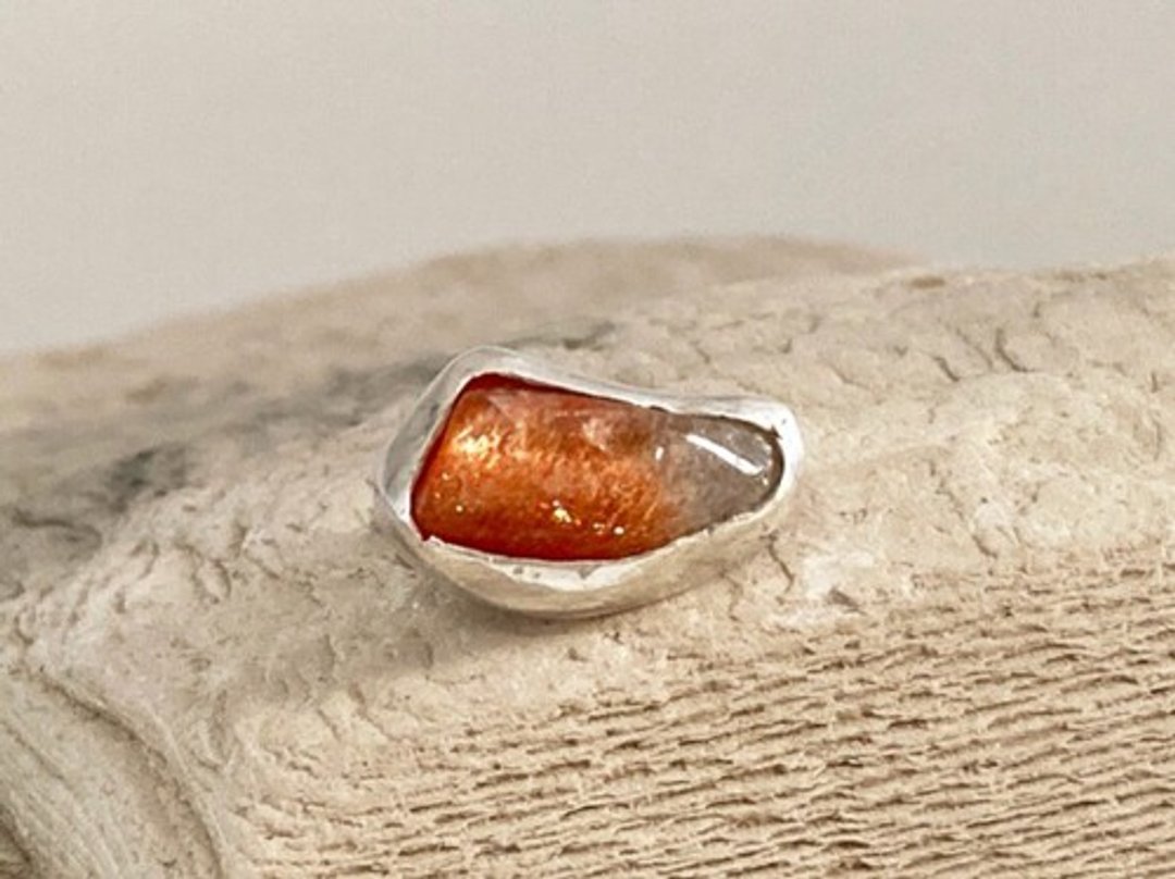 Gemstone of the Sun ◇ Sunstone from Oregon ◇ Silver Pins / Titac - 胸针 - 其他金属 