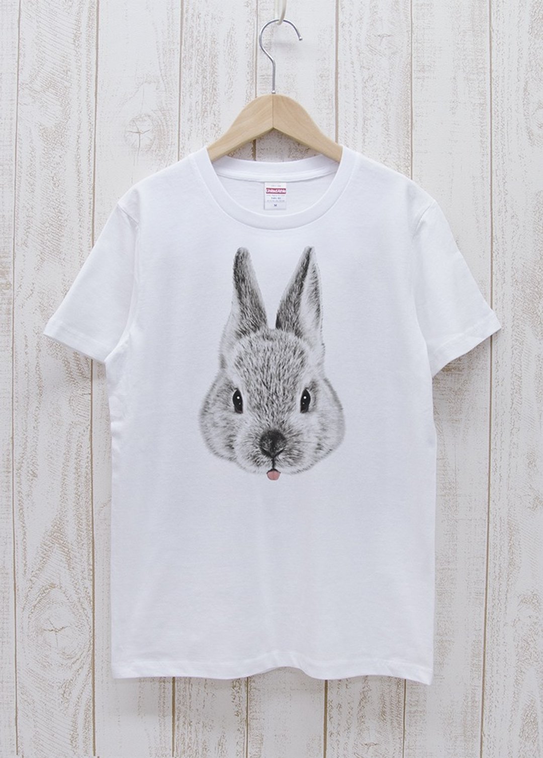 ronronRABIT Tee 恶作剧白兔 / R032-T-WH - 中性连帽卫衣/T 恤 - 棉．麻 白色
