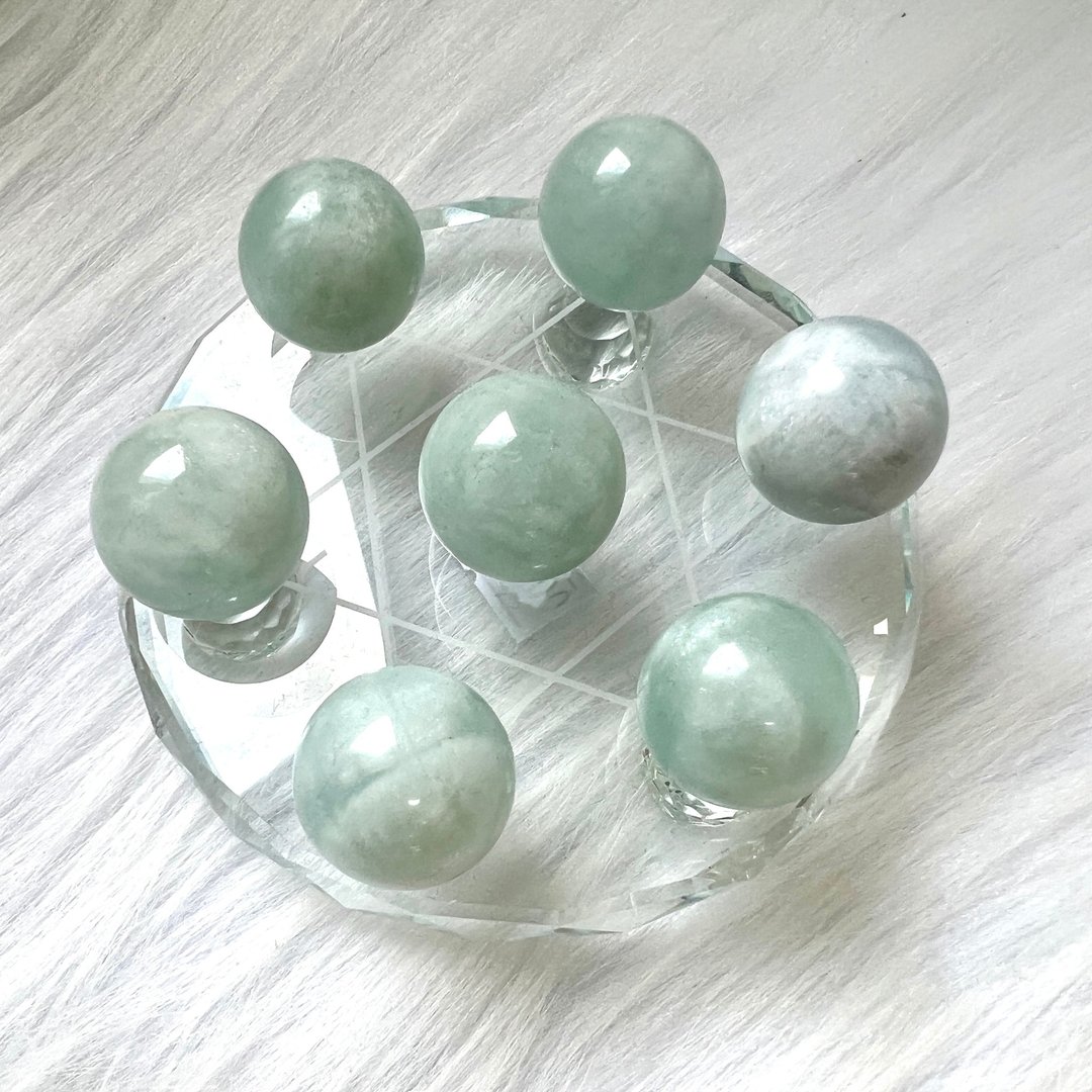 大海蓝宝球七星阵 | 水晶 | 水晶球 | 水晶摆件 - 摆饰 - 水晶 蓝色