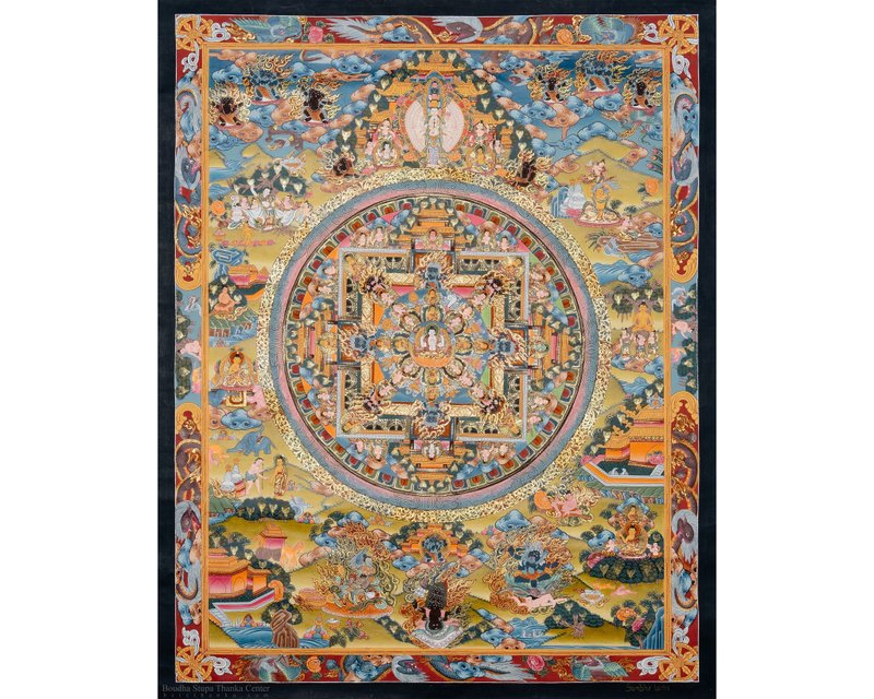 24K金普遍曼荼罗唐卡 - 墙贴/壁贴 - 其他材质 多色