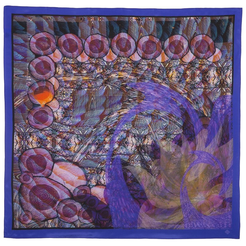 Original Pavlovo Posad 100% SILK Russian Shawl Designer Scarf 89cm 10104-15 - 丝巾 - 丝．绢 多色