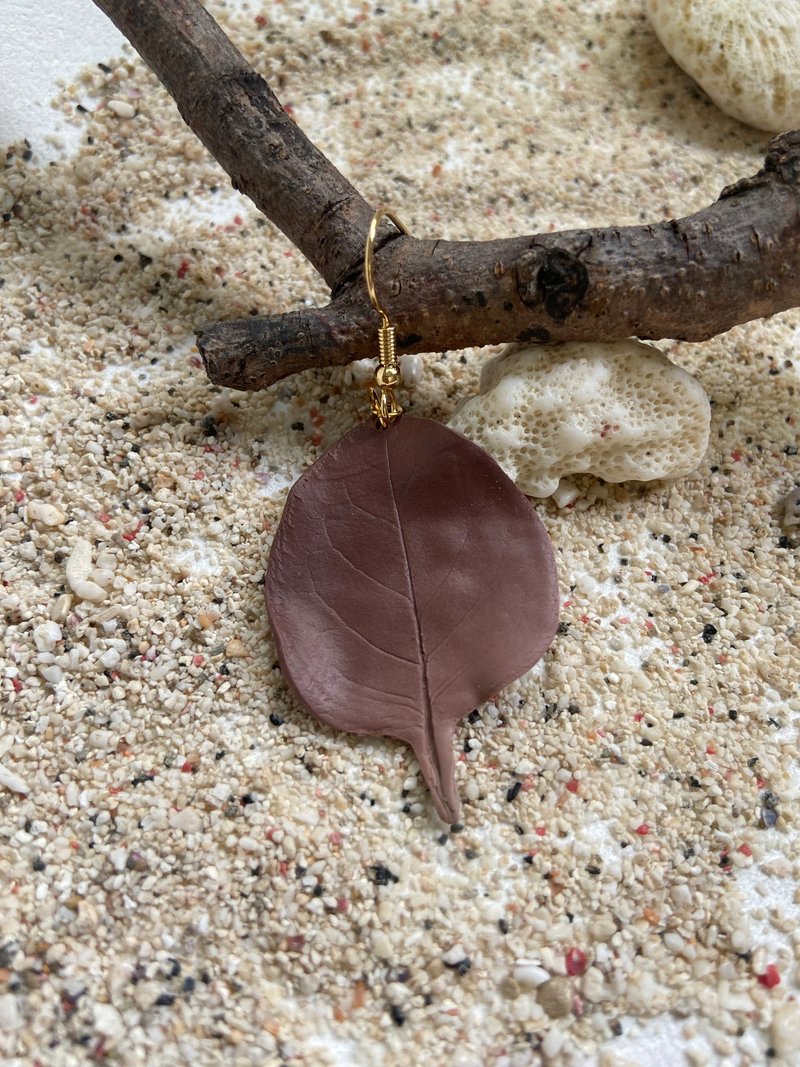 秋冬手作软陶耳环耳夹 - 耳环/耳夹 - 其他材质 