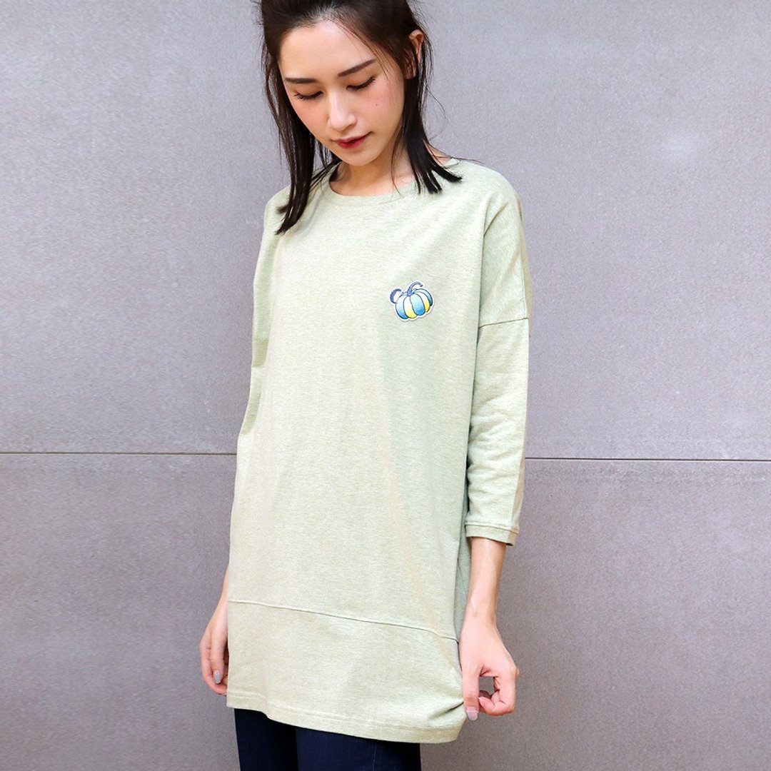 MIT有机棉刺绣上衣居家服-绿 - 女装上衣 - 棉 绿色