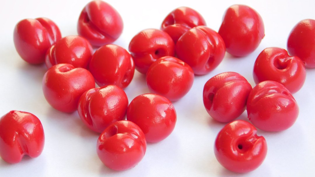 10 pcs/lot Red cherry bead handmade polymer clay for jewelry making craft supply - 其他 - 粘土 红色