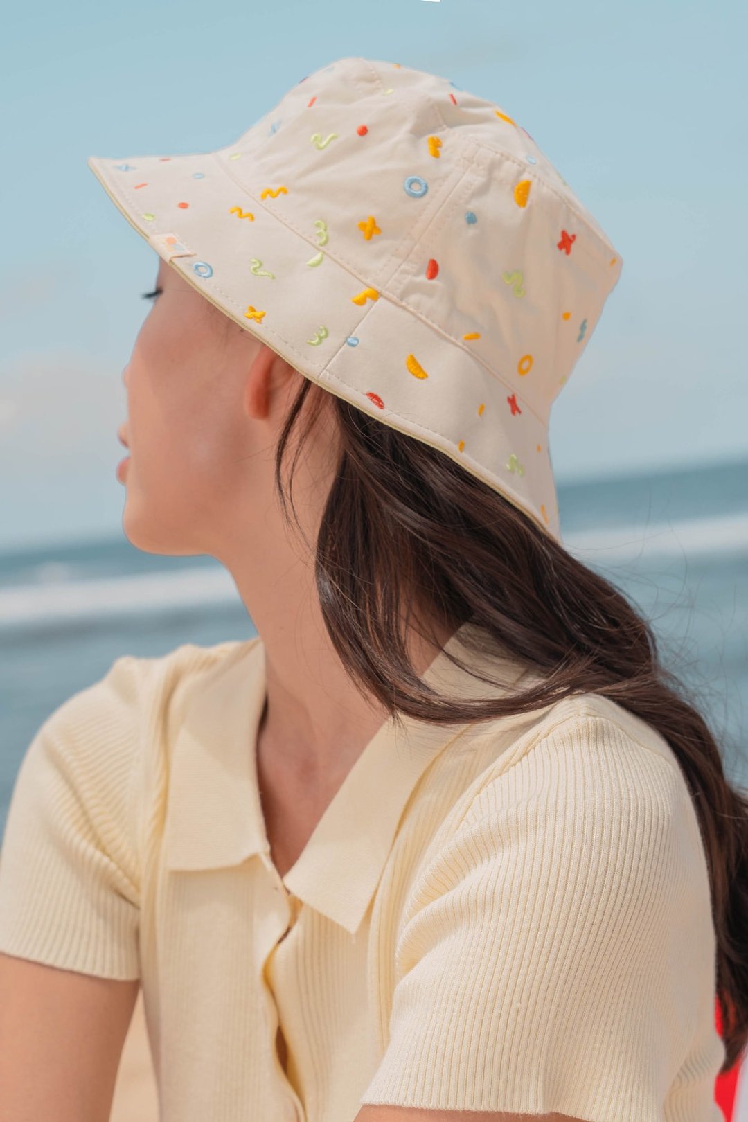 Frolic Embroidery Bucket Hat - 帽子 - 棉 多色