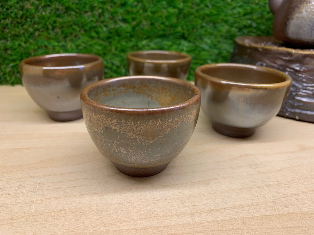 澄金品茗金刚杯 l 柴烧 - 茶具/茶杯 - 陶 金色