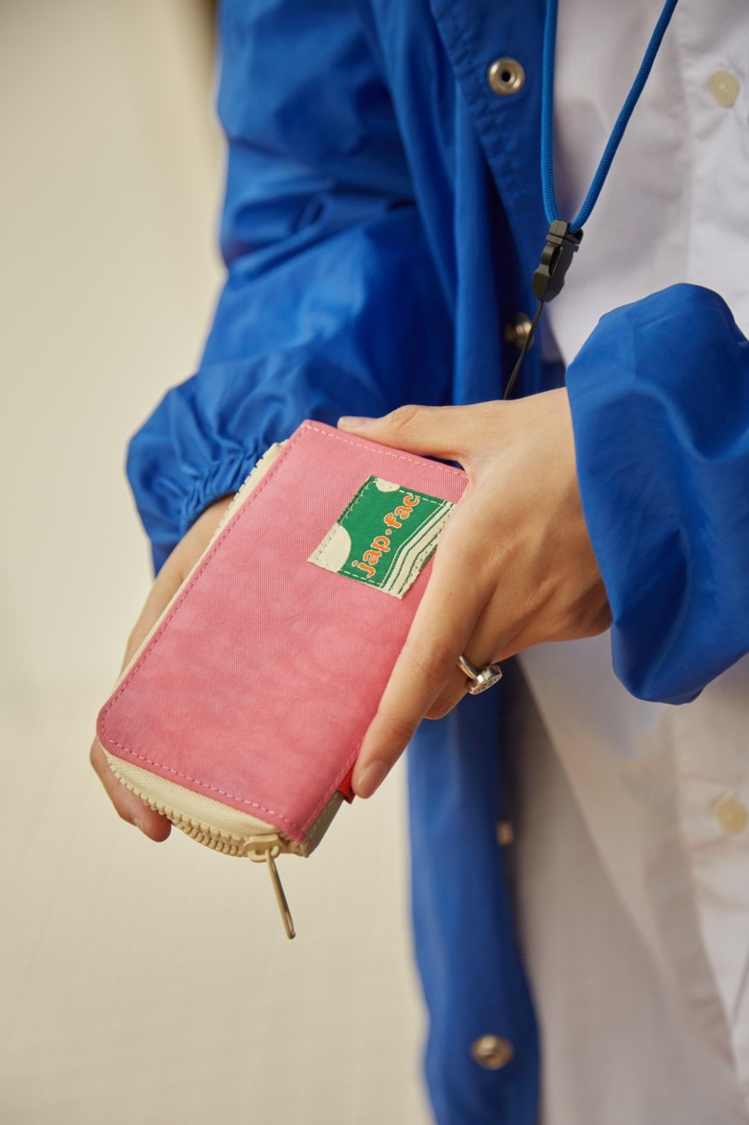 mini wallet (Pink milk) with strap holder - 零钱包 - 尼龙 粉红色