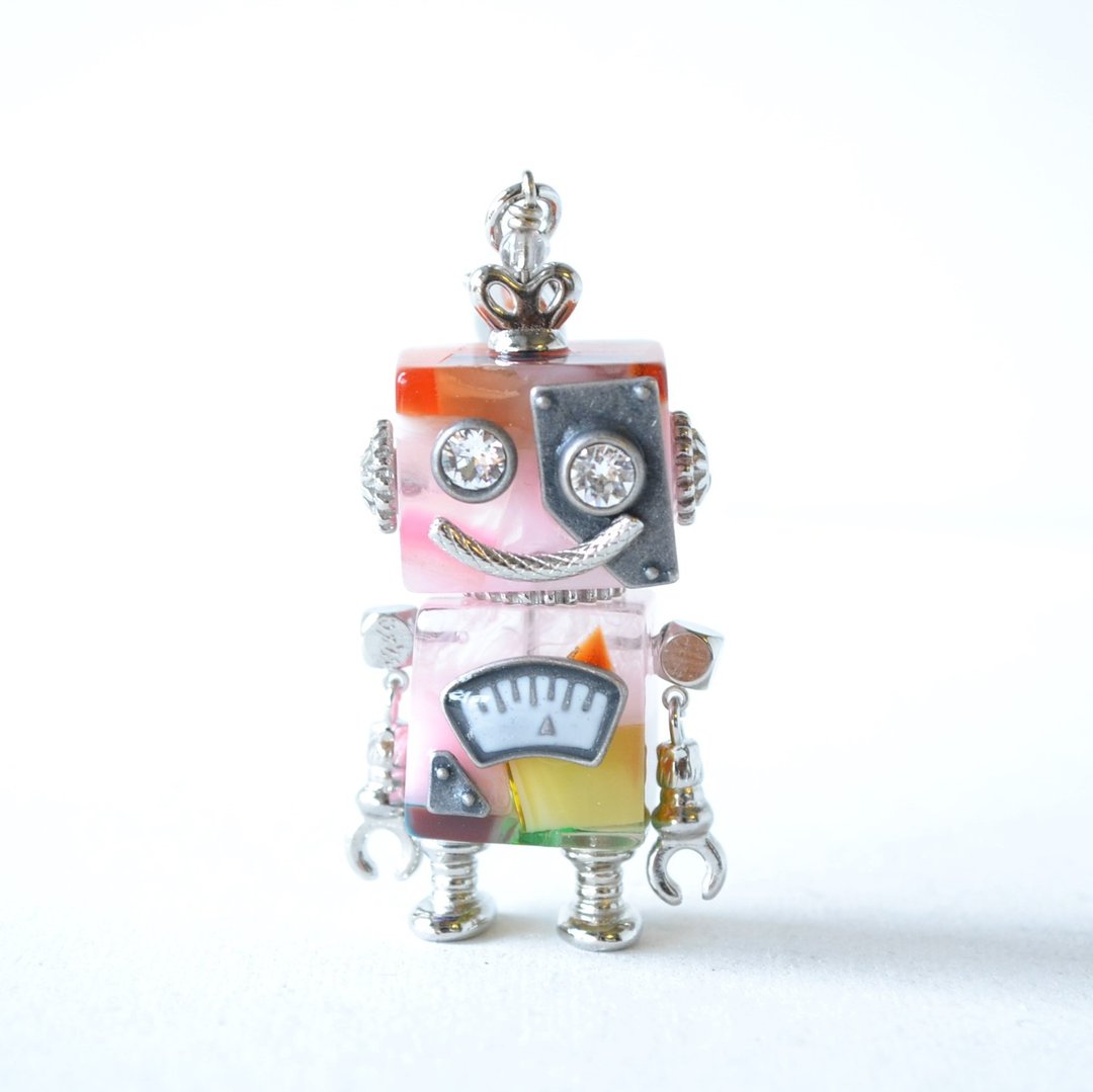 Robot Charm Accessories - 吊饰 - 塑料 粉红色