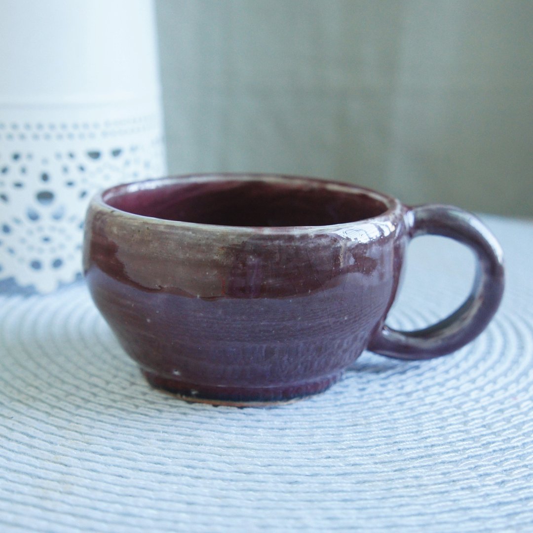 Lovely手作陶瓷【紫色咖啡杯、深紫渐层】还原烧 - 碗 - 陶 紫色