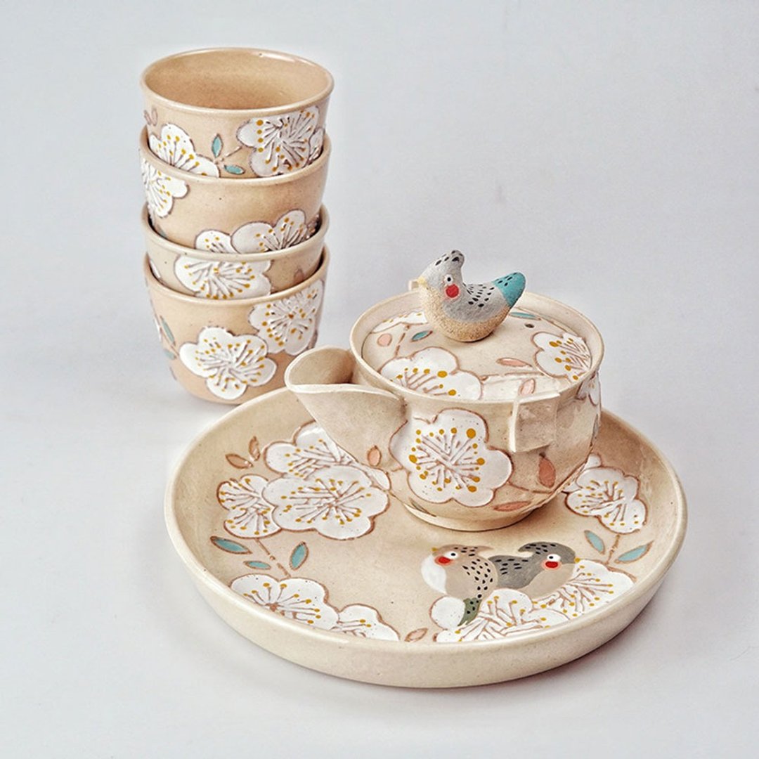 陶瓷壺承茶具 / 功夫茶壺茶杯組 / 創意中式茶具禮盒 - 茶具/茶杯 - 瓷 卡其色