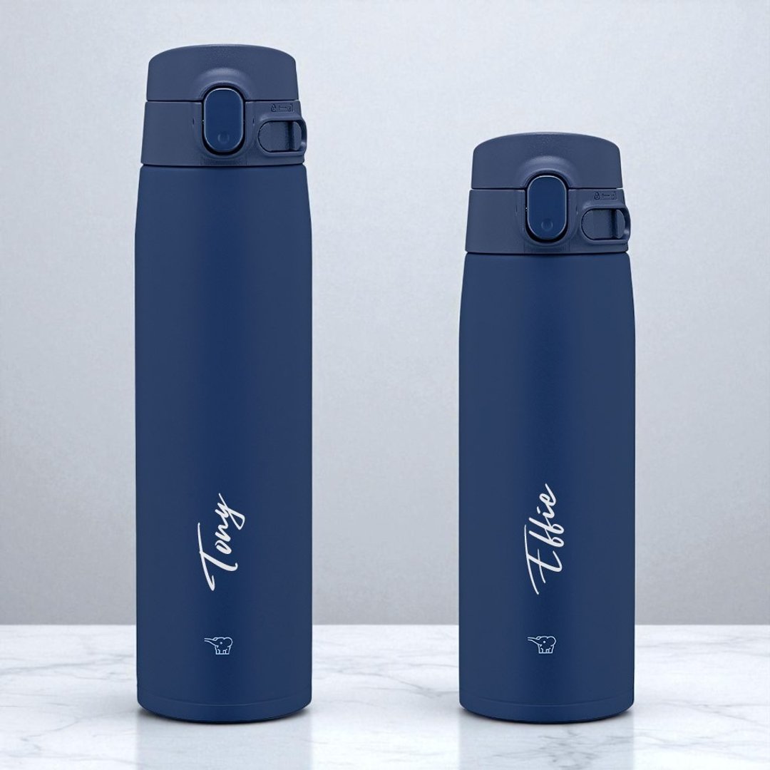 【定制化礼物】英文名 象印 600 / 720ML 弹盖式不锈钢保温瓶 001 - 保温瓶/保温杯 - 不锈钢 蓝色