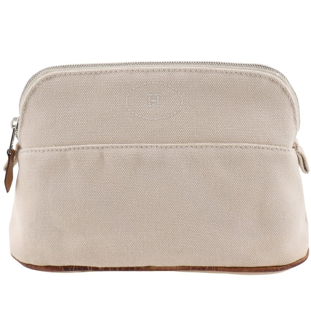 【日本直邮】爱马仕 HERMES Bolide Pouch 20 小圆包 帆布 米色 中性【二手】 - 化妆包/杂物包 - 棉．麻 咖啡色